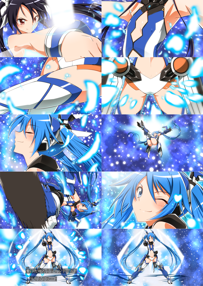 tsube aika and tailblue (ore twintail ni narimasu) drawn by yuto_(dialique)