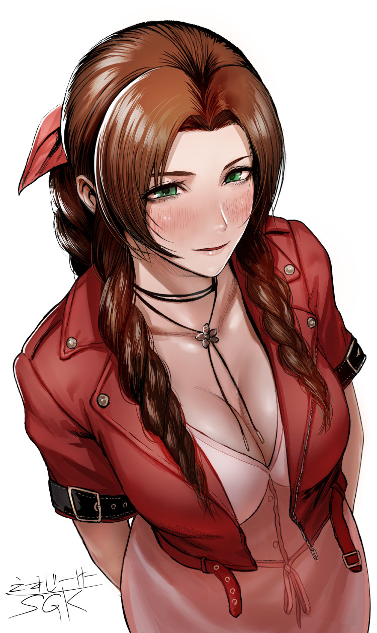 aerith gainsborough (final fantasy and 2 more) drawn by sgk