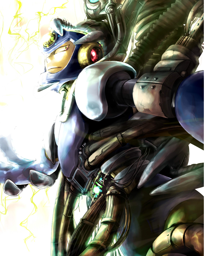 flash man (mega man and 1 more) drawn by mootoru_(delete71)
