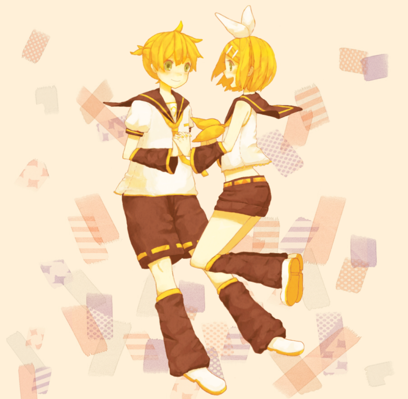 kagamine rin and kagamine len (vocaloid) drawn by moso4