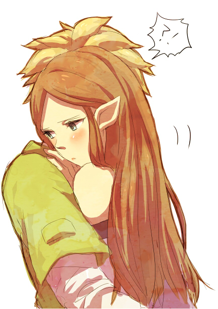 link and princess zelda (the legend of zelda and 1 more) drawn by o-yuki