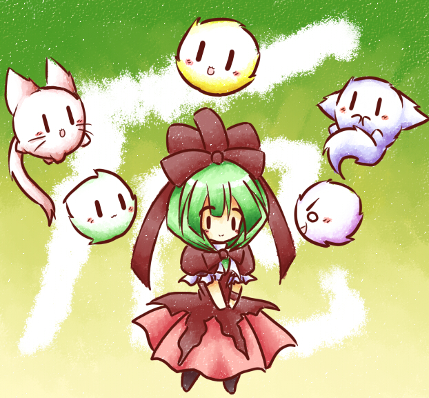 kagiyama hina and kedama (touhou) drawn by tilde_(ice_cube)