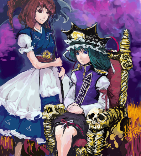 shiki eiki and onozuka komachi (touhou) drawn by nash_(gyafun)