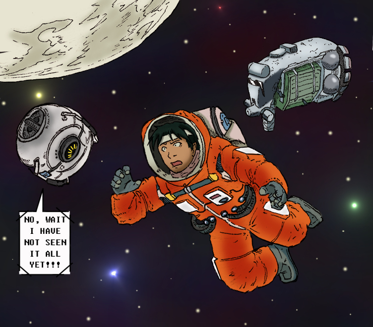 space core and hoshino hachirouta (portal and 3 more) drawn by drawfag