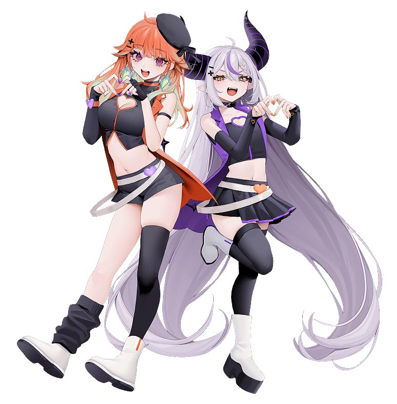 takanashi kiara and la+ darknesss (hololive and 1 more) drawn by bebe_(bebe_pp)