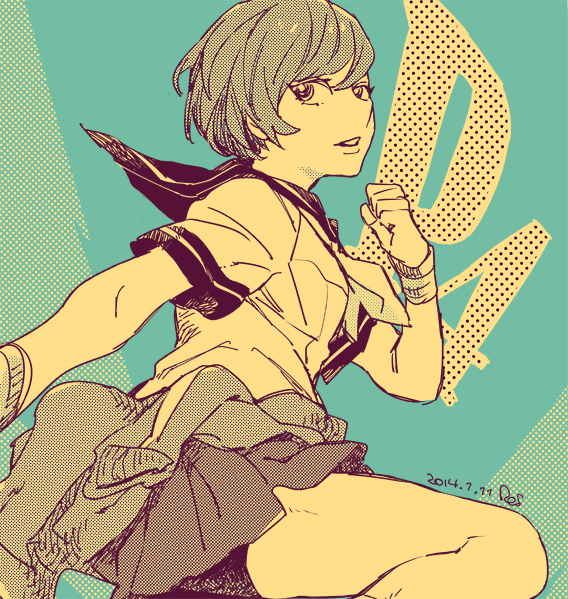 satonaka chie (persona and 1 more) drawn by pe88y_(yu_tsugirls)
