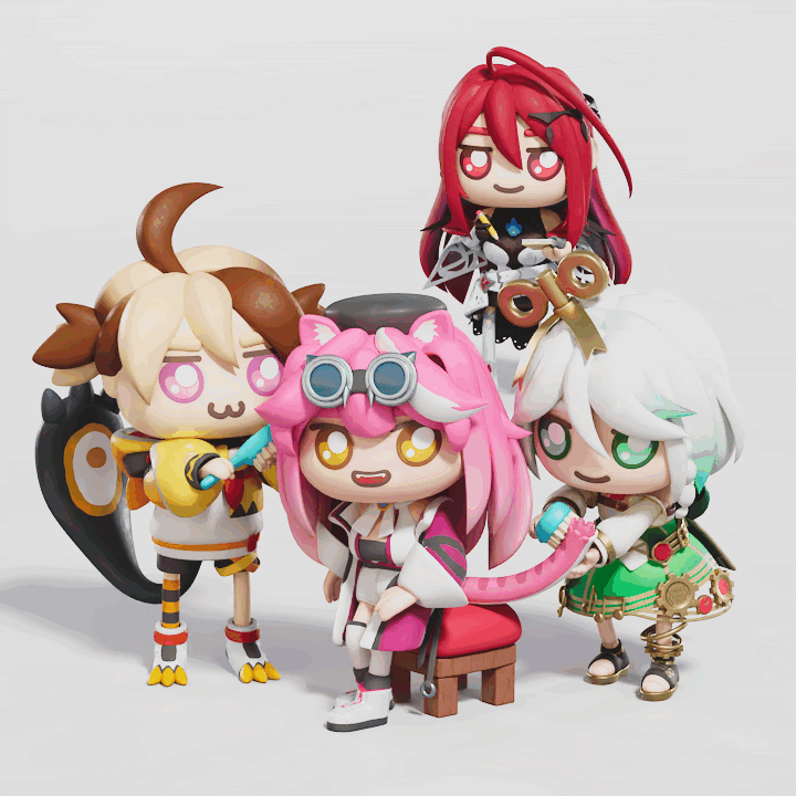 raora panthera, gigi murin, cecilia immergreen, and elizabeth rose bloodflame (hololive and 1 more) drawn by aka_mushi