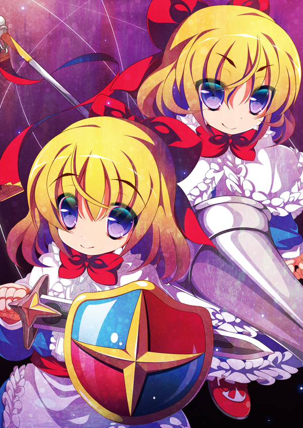 shanghai doll and hourai doll (touhou) drawn by goriyaku