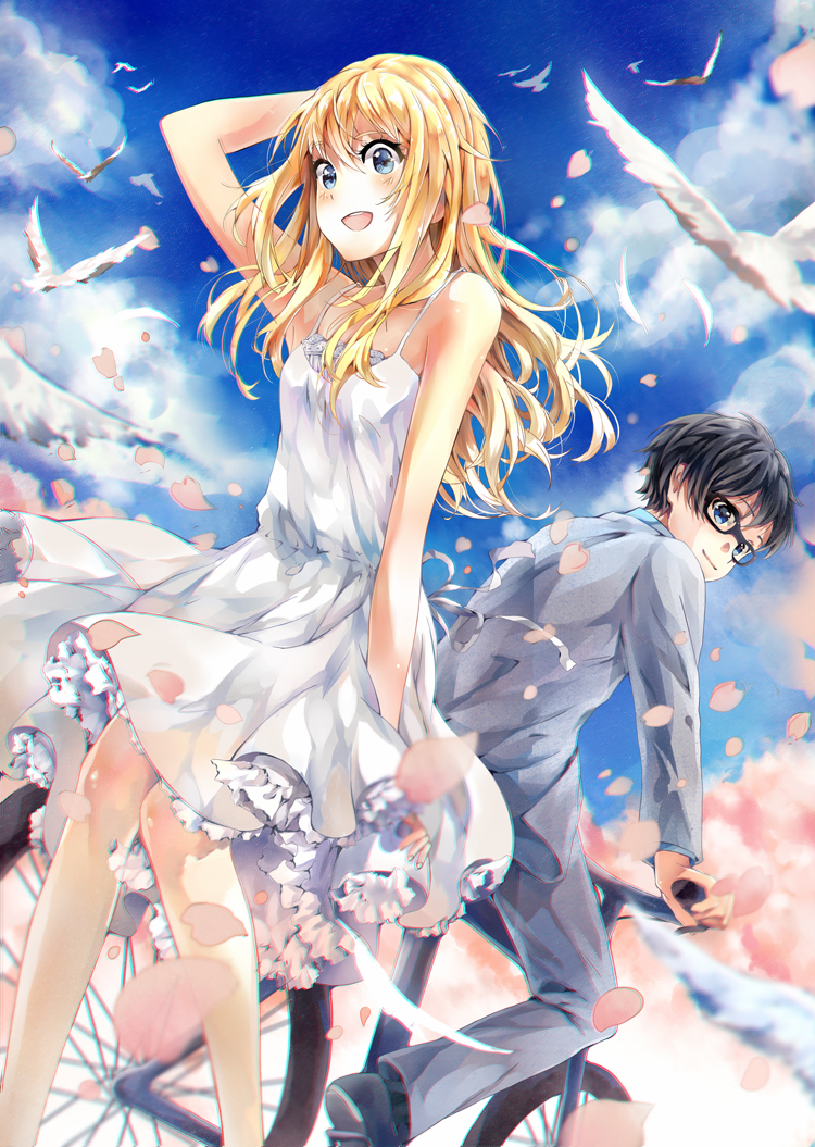 miyazono kawori and arima kousei (shigatsu wa kimi no uso) drawn by teka