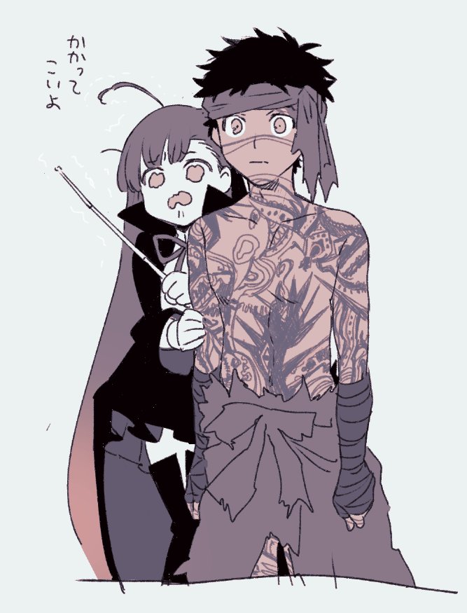 bb and angra mainyu (fate and 4 more) drawn by mitsumu_eramu