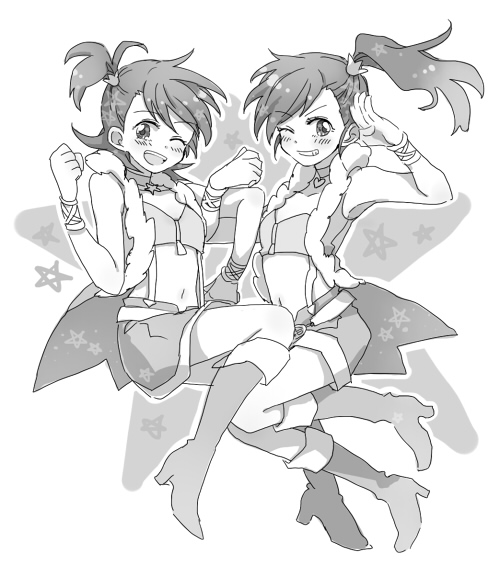 futami mami and futami ami (idolmaster) drawn by popoin