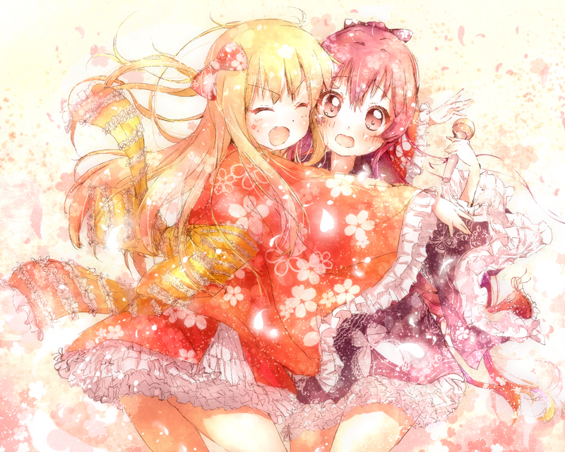 toshinou kyouko and sugiura ayano (yuruyuri) drawn by kuma_(happylocation)
