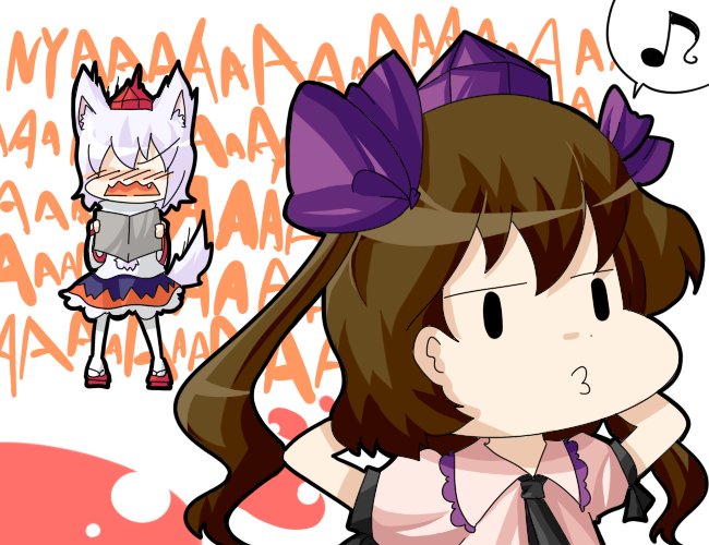 inubashiri momiji and himekaidou hatate (touhou) drawn by kuzugitsune_(inarikami)