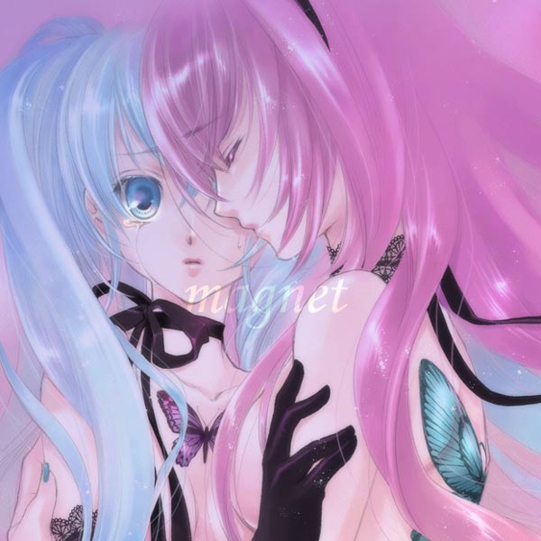 hatsune miku and megurine luka (vocaloid and 1 more) drawn by minakami_kaori