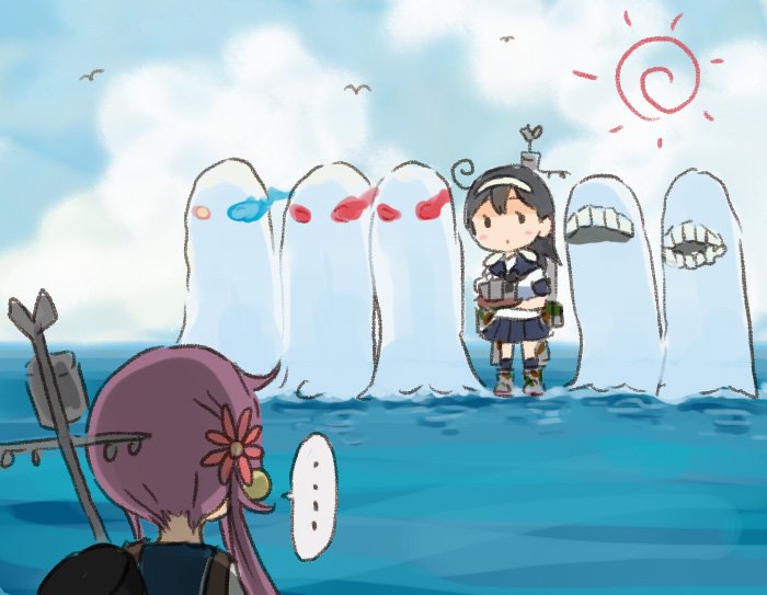 ushio and akebono (kantai collection) drawn by saiguchi_otoufu