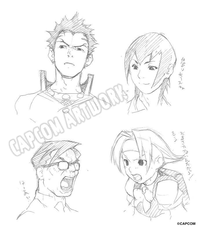 wakaba hinata, ayuhara natsu, ichimonji batsu, and shimazu hideo (capcom and 1 more)