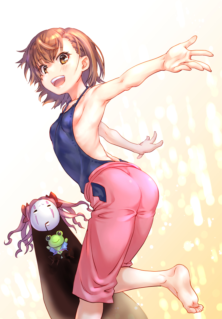 misaka mikoto, shirai kuroko, gekota, ogino chihiro, kaonashi, and 1 more (toaru majutsu no index and 2 more) drawn by raika9