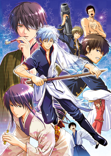 sakata gintoki, kagura, okita sougo, hijikata toushirou, shimura shinpachi, and 4 more (gintama) drawn by omega_2-d