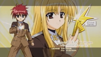 fate testarossa, bardiche, erio mondial, and strada (lyrical nanoha and 1 more)