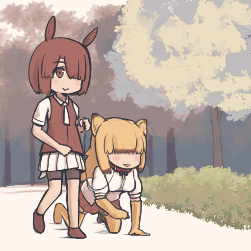 carnivore and herbivore (kemono friends and 1 more) drawn by uiou