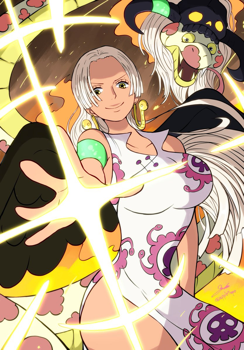 boa hancock and s-snake (one piece) drawn by apple7apo