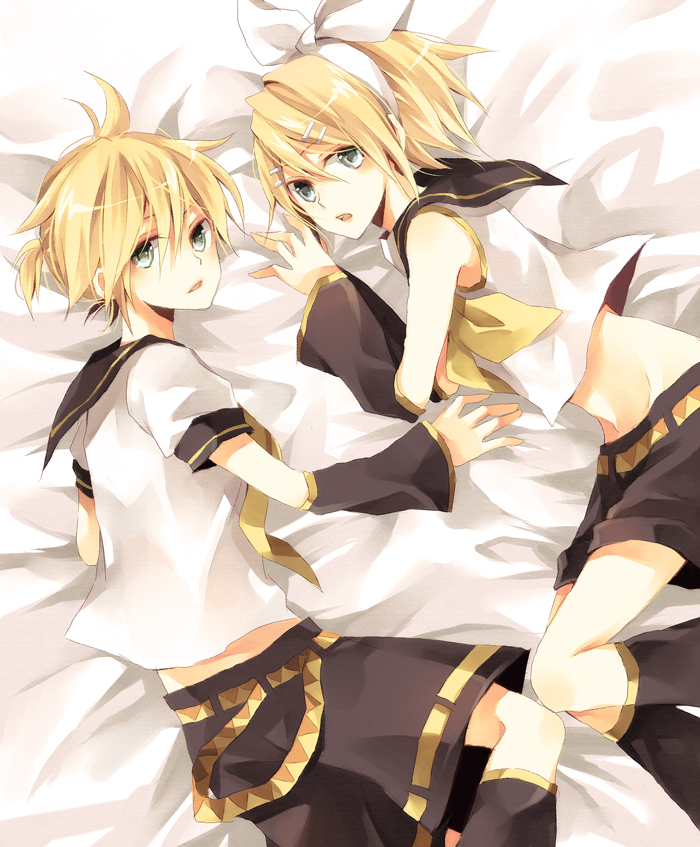 kagamine rin and kagamine len (vocaloid) drawn by yuzuki_karu