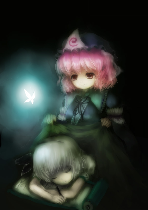 konpaku youmu and saigyouji yuyuko (touhou) drawn by amii