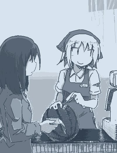 suicidal girl and michi (original) drawn by hamsterfragment