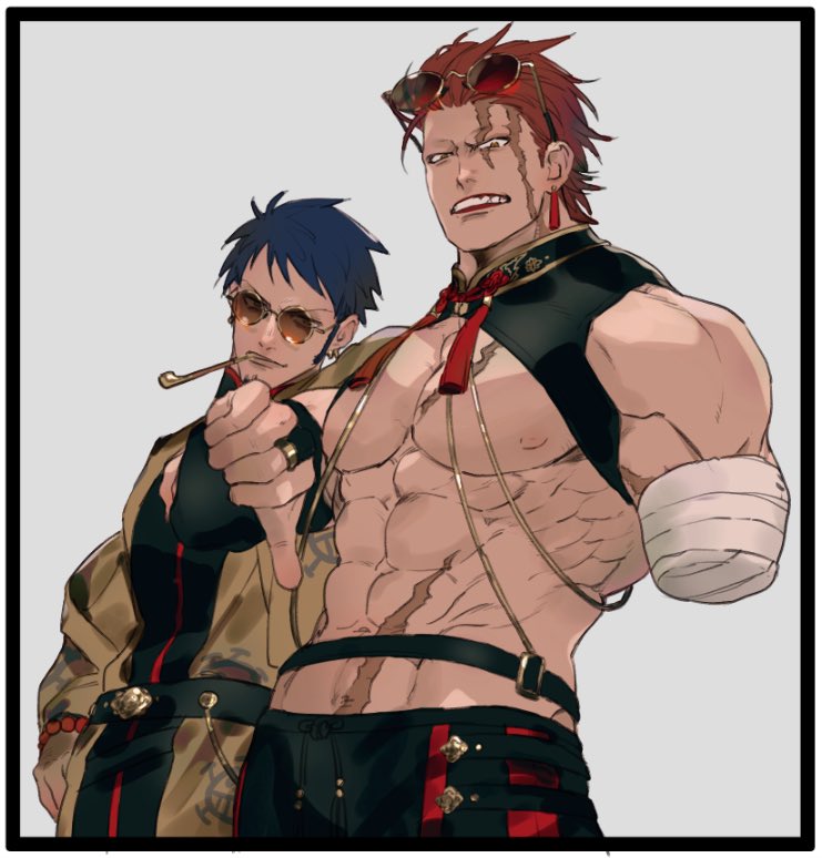trafalgar law and eustass kid (one piece) drawn by yonekura_naoyasu