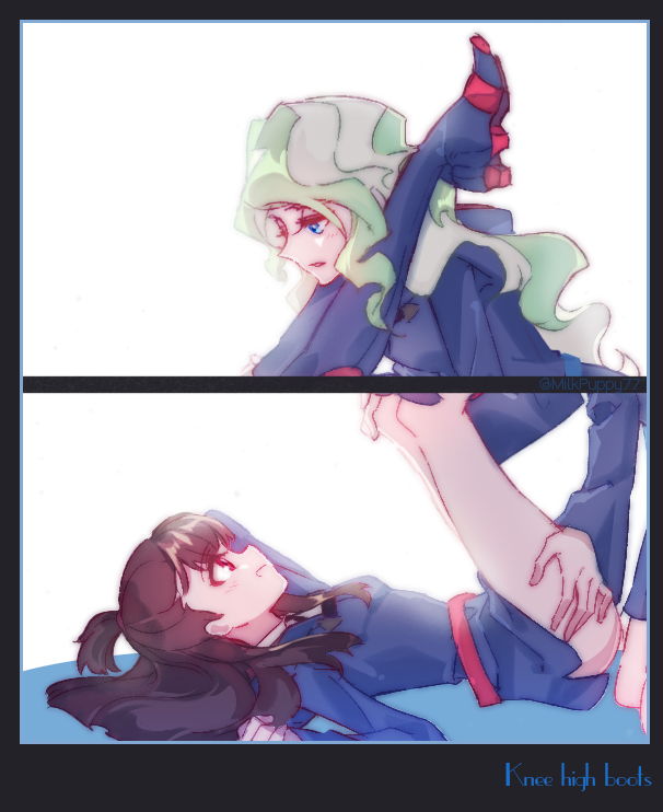 kagari atsuko and diana cavendish (little witch academia) drawn by milk_puppy