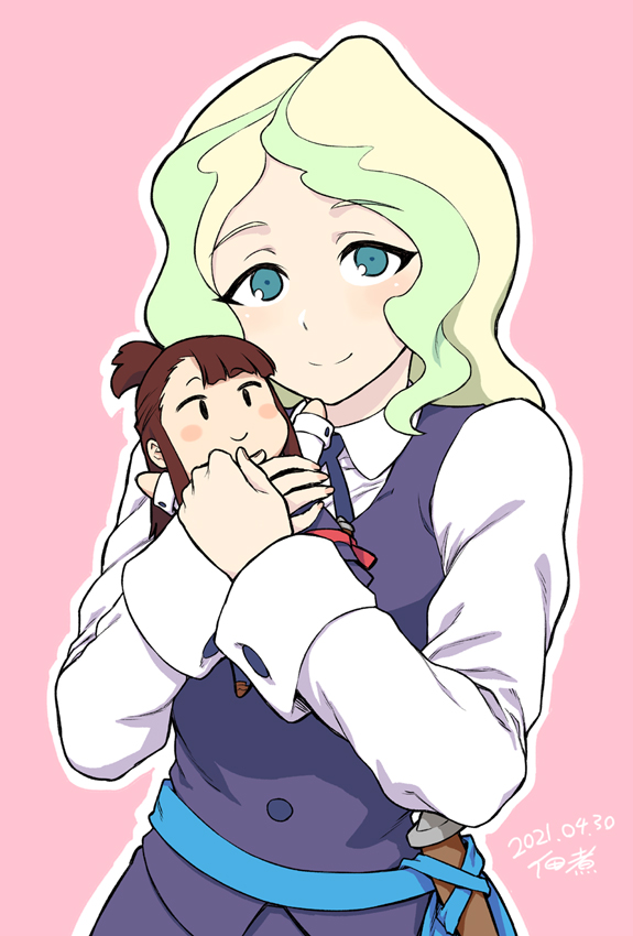 kagari atsuko and diana cavendish (little witch academia) drawn by tsukudani_(coke-buta)