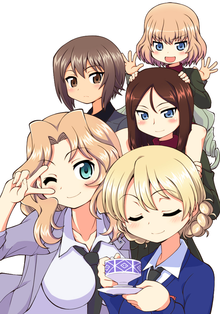darjeeling, nishizumi maho, anchovy, kay, katyusha, and 1 more (girls und panzer) drawn by yuuki_akira