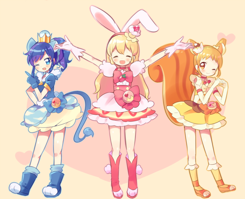 hoshimiya ichigo, kiriya aoi, cure whip, cure gelato, arisugawa otome, and 1 more (precure and 2 more) drawn by kimoko