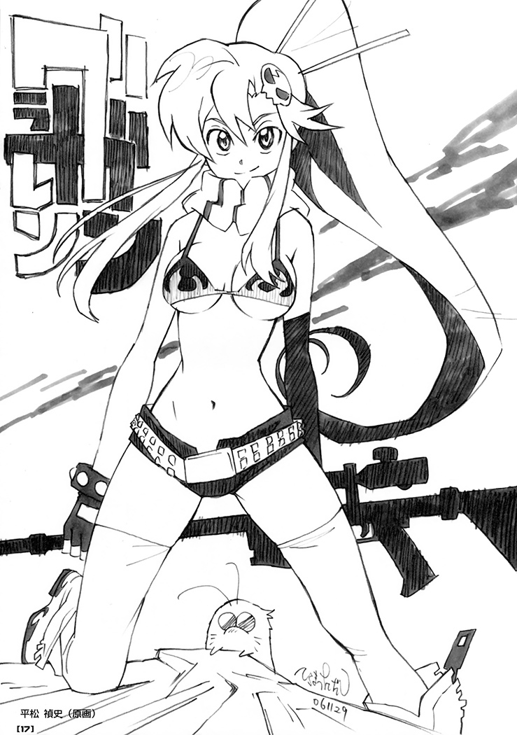 yoko littner and boota (tengen toppa gurren lagann) drawn by hiramatsu_tadashi