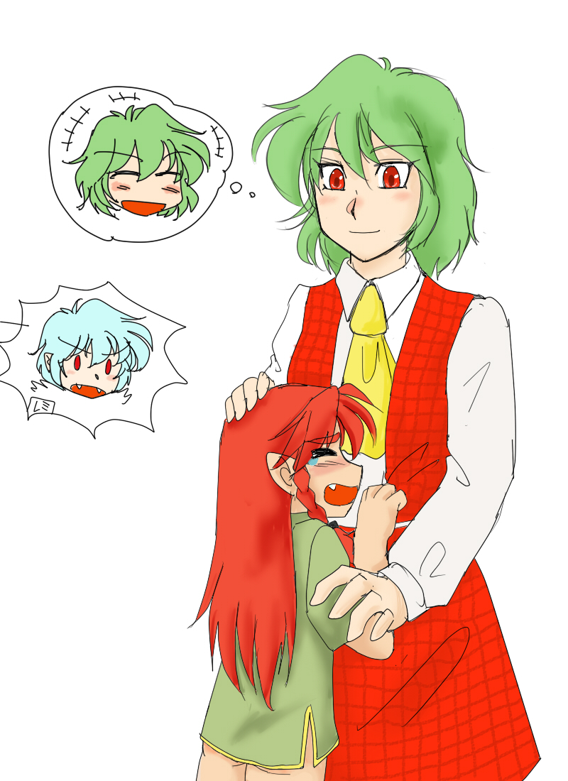 remilia scarlet, hong meiling, and kazami yuuka (touhou) drawn by torazima