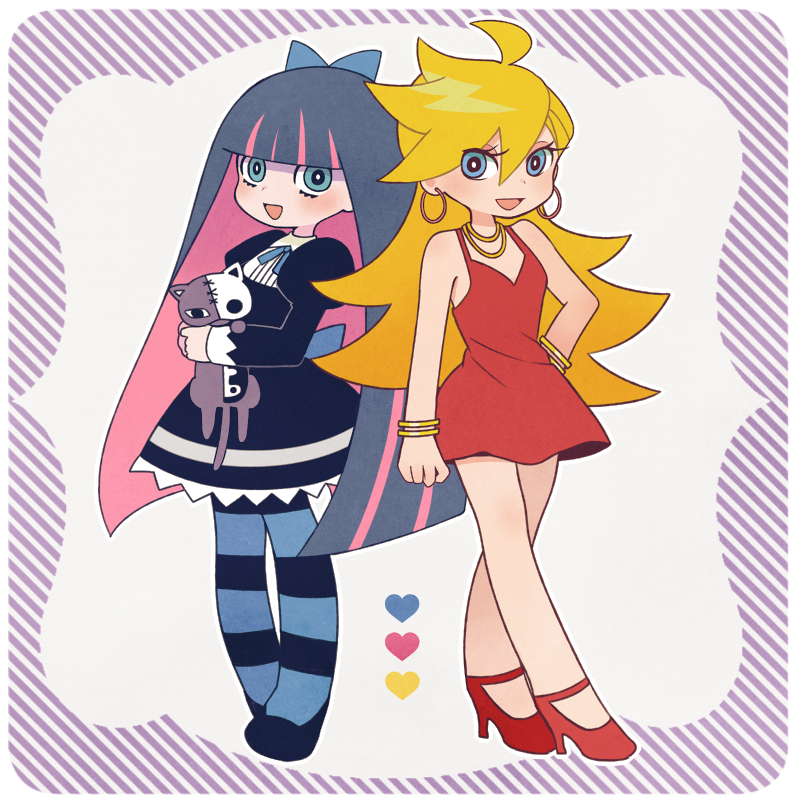 stocking, panty, and honekoneko (panty & stocking with garterbelt) drawn by ayu_(mog)