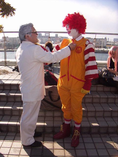 ronald mcdonald and colonel sanders (mcdonald's and 1 more)