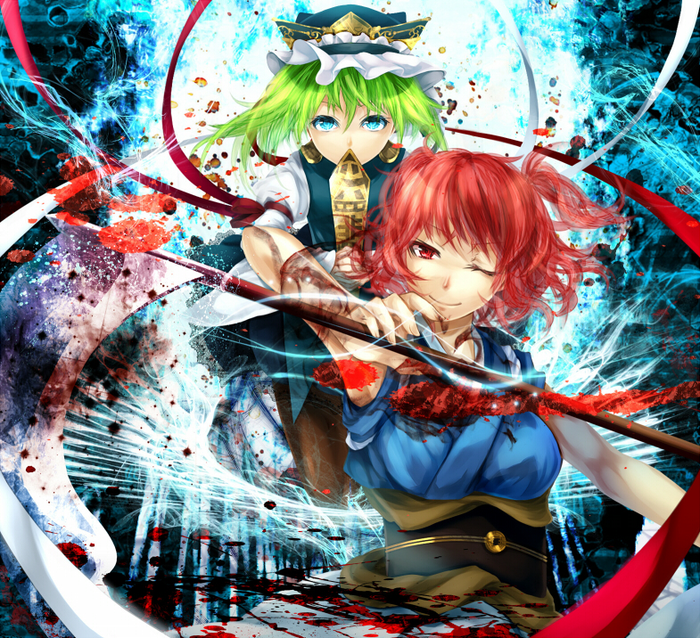 shiki eiki and onozuka komachi (touhou) drawn by silentdin