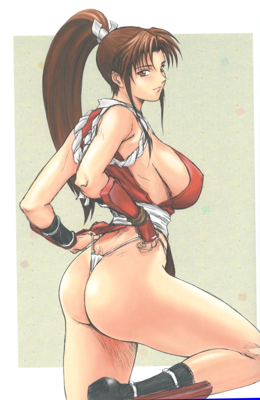 shiranui mai (the king of fighters and 2 more) drawn by momoi_nanabei
