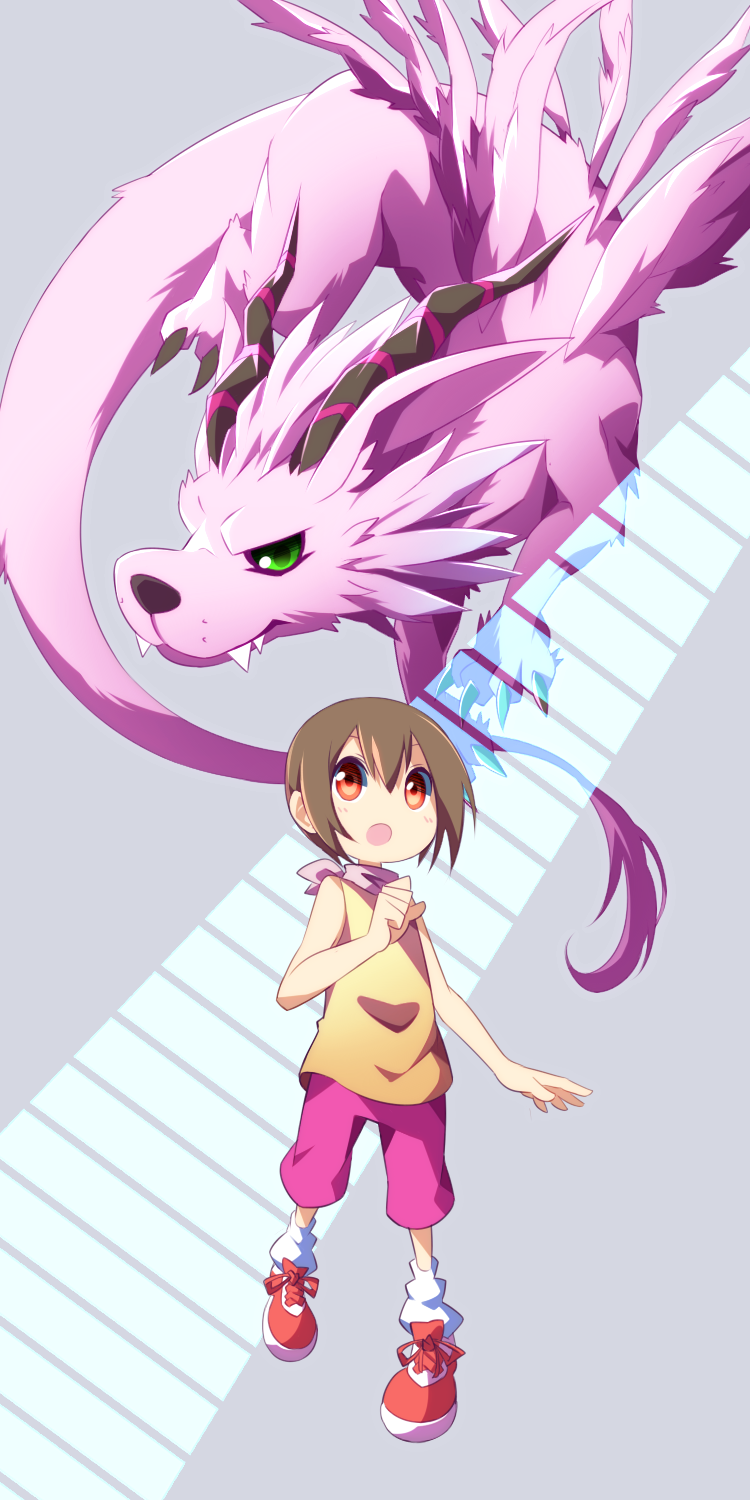 yagami hikari and holydramon (digimon and 1 more) drawn by lemon_(wzcrybmi)