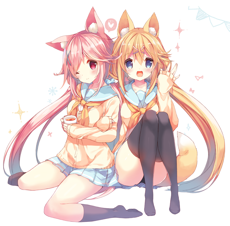 amamiya mei and amamiya aki (mofumofu channel and 1 more) drawn by p19