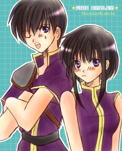 larcei and scathach (fire emblem and 1 more) drawn by nasu-miso