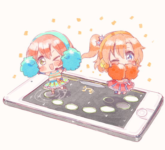 kosaka honoka and hoshizora rin (love live! and 2 more) drawn by cream_(nipakupa)