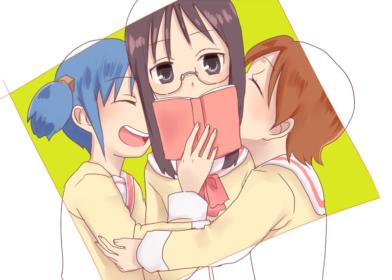naganohara mio, aioi yuuko, and minakami mai (nichijou) drawn by mado_(view85)