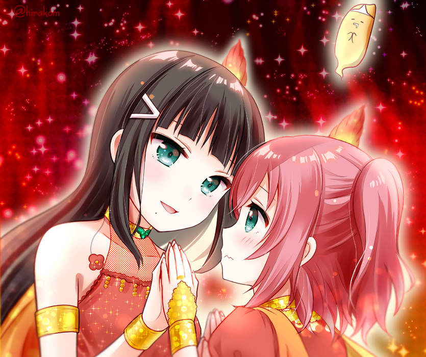 kurosawa dia and kurosawa ruby (love live! and 1 more) drawn by hirako
