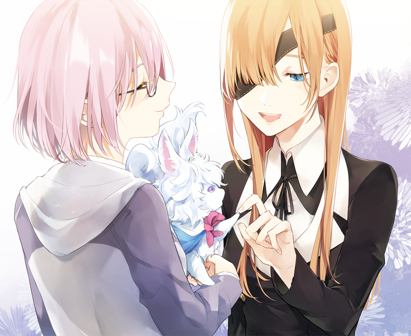 mash kyrielight, fou, and ophelia phamrsolone (fate and 1 more) drawn by kamari_(kama_ri)