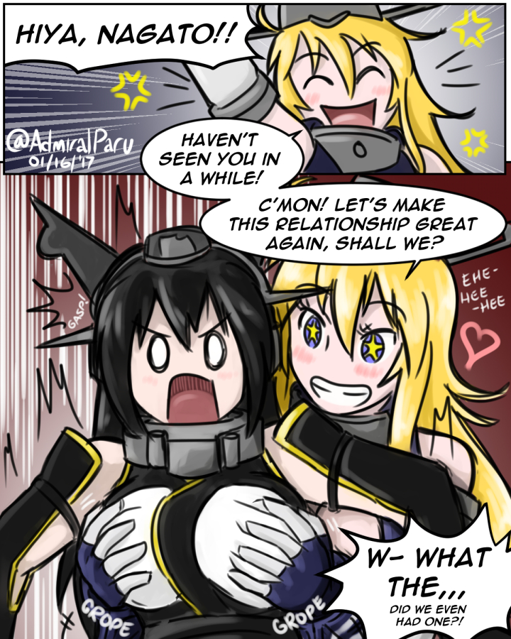 nagato and iowa (kantai collection) drawn by admiral_paru