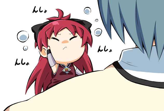 miki sayaka, sakura kyoko, and mini-ikamusume (mahou shoujo madoka magica and 1 more) drawn by k_hiro