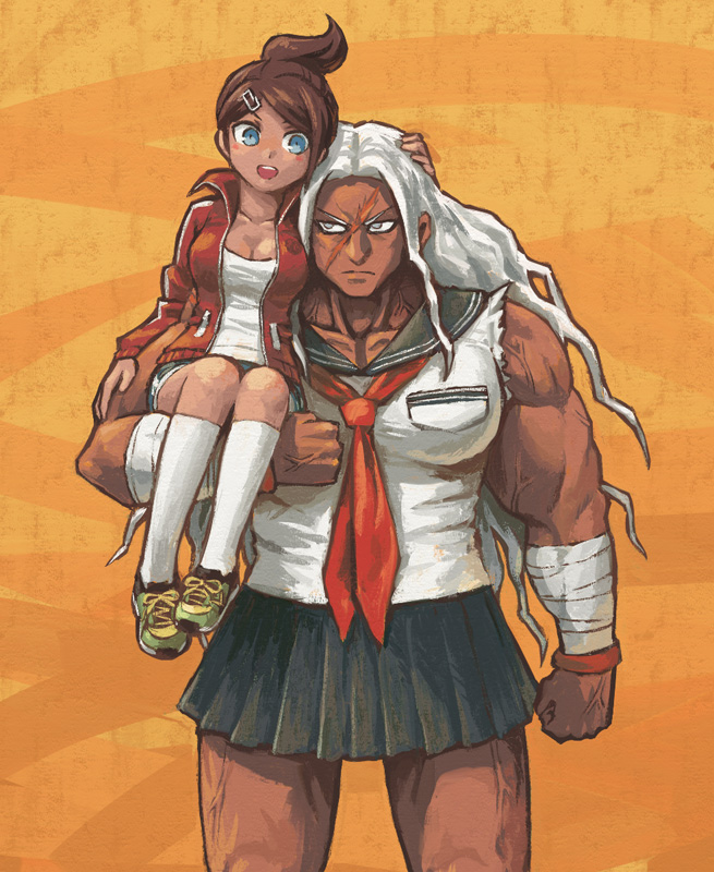 asahina aoi and ogami sakura (danganronpa and 1 more) drawn by namu_(nurui_cha)