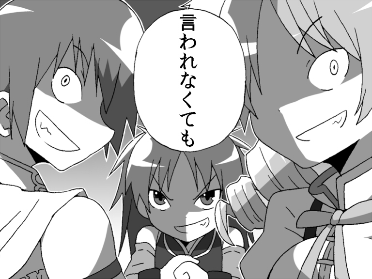 miki sayaka, sakura kyoko, and tomoe mami (mahou shoujo madoka magica) drawn by gogiga_gagagigo